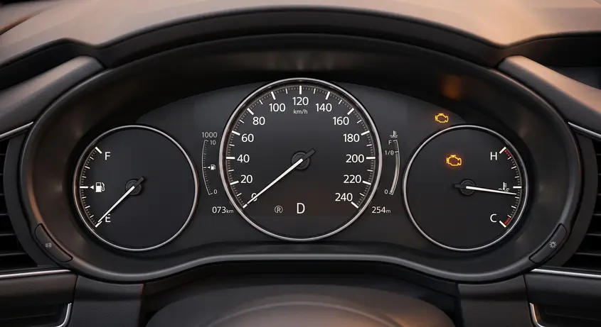 Luces informativas y símbolos del tablero de un automóvil
